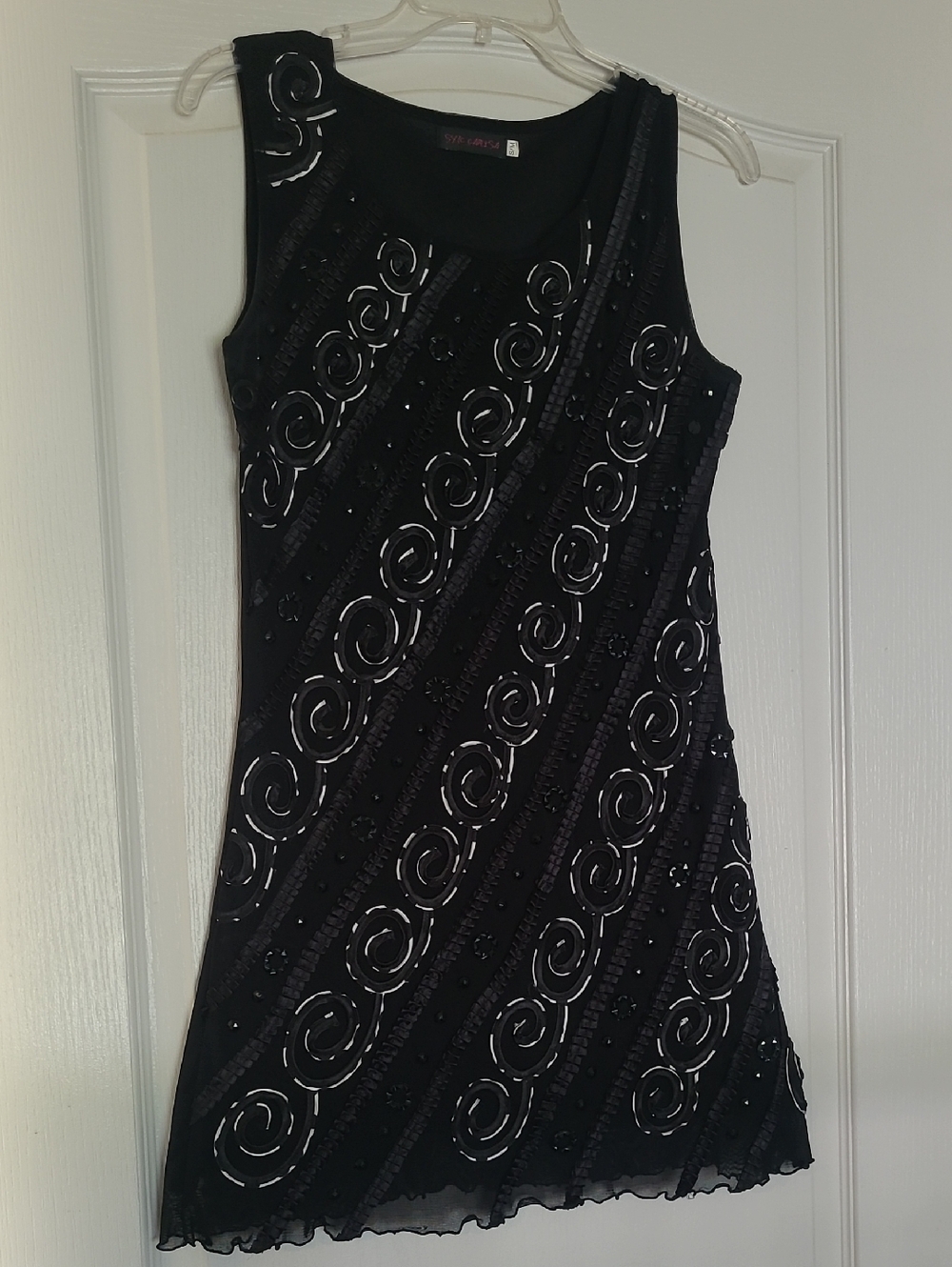 Syic Camisa Size S/M Black & White Tunic Dress